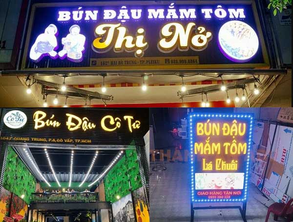 Làm biển quảng cáo cửa hàng bún đậu mắm tôm