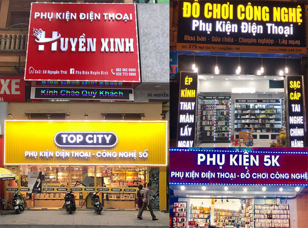 Làm biển quảng cáo cửa hàng phụ kiện điện thoại