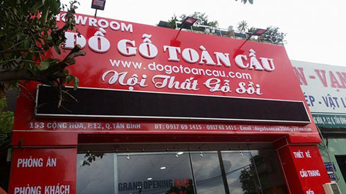 Làm biển quảng cáo showroom tại Hải Phòng