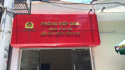 Biển phòng tiếp dân Công An quận Lê Chân