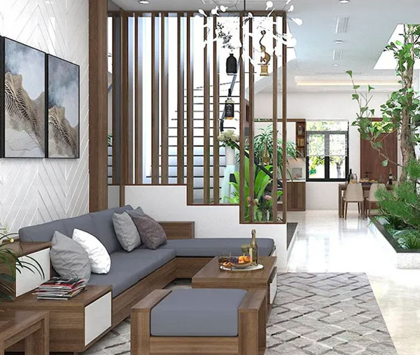 Mẫu vách ngăn cầu thang tam cấp đẹp