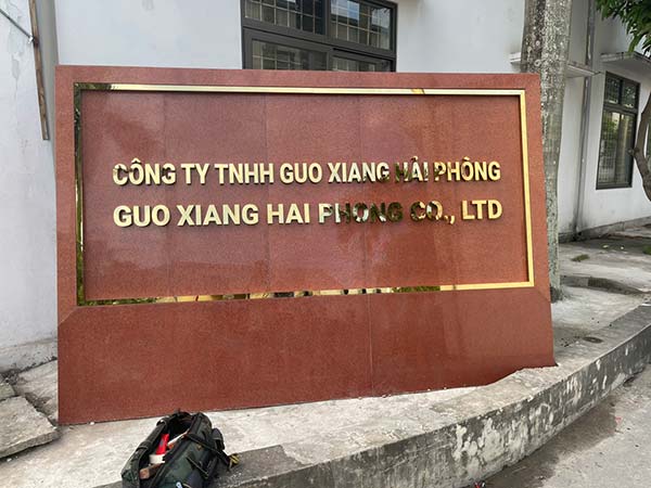 Bộ chữ Inox vàng Công ty Guoxiang - KCN Nomura