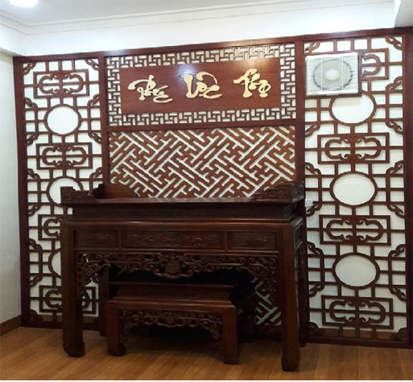Vách ngăn phòng thờ tại Thái Bình