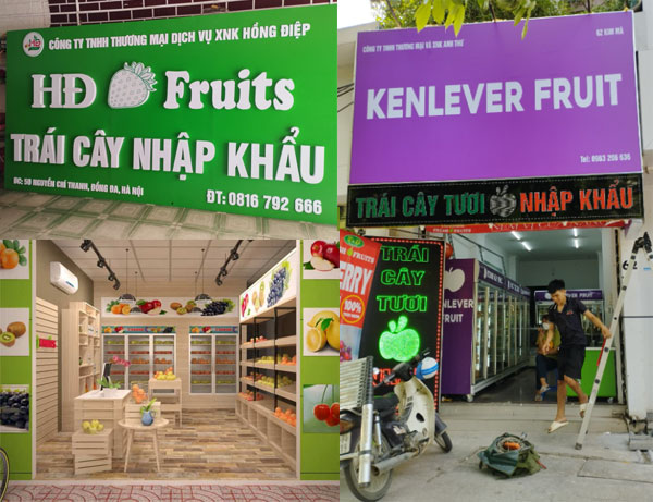 Làm biển quảng cáo cửa hàng hoa quả nhập khẩu