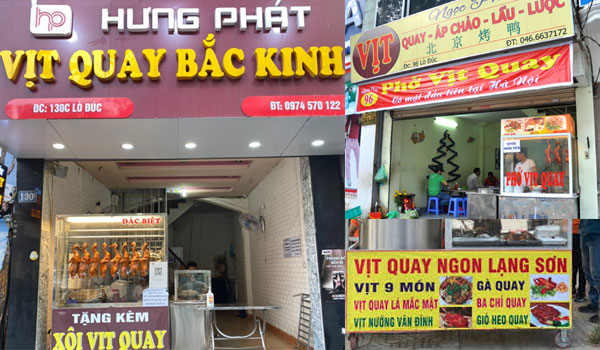 Làm biển quảng cáo cửa hàng vịt quay