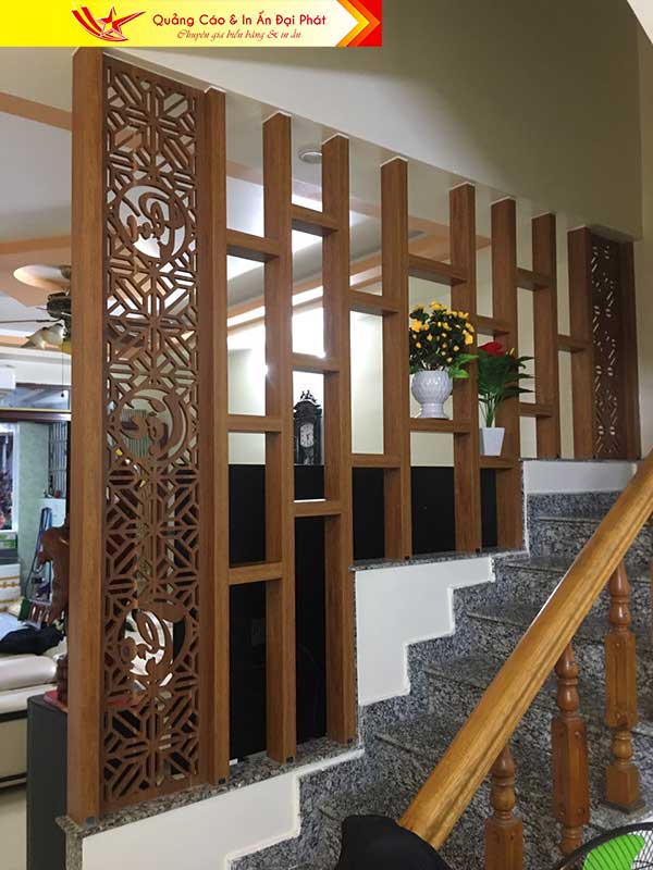 Thi công vách cnc phòng thờ làm nhựa đan tại An Đồng An Dương