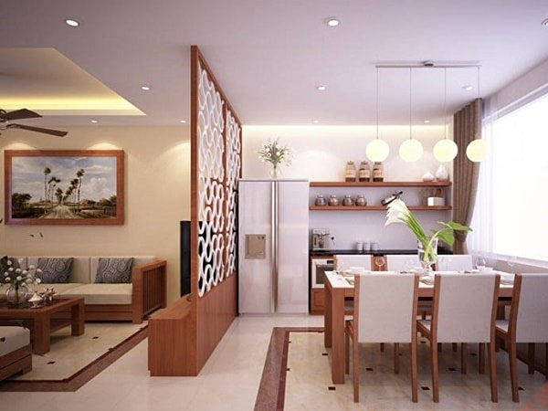 Kinh nghiệm chọn vách ngăn phòng khách và phòng bếp