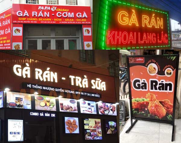 Làm biển quảng cáo cửa hàng gà rán