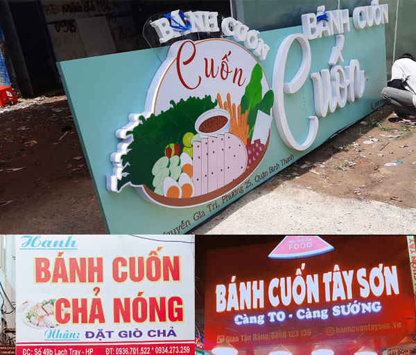 Làm biển quảng cáo cửa hàng bánh cuốn