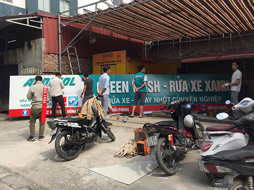 Biển alumex và biển pano dầu nhớt Addinol tại Hải Phòng