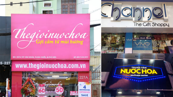 Làm biển quảng cáo cửa hàng nước hoa