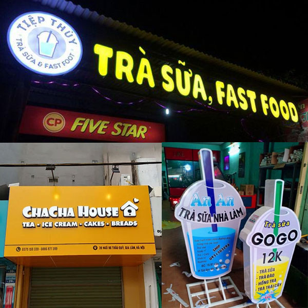 Kinh nghiệm làm biển quảng cáo quán trà sữa
