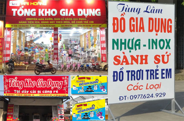 Làm biển quảng cáo cửa hàng đồ gia dụng