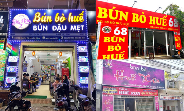 Làm biển quảng cáo cửa hàng bún bò Huế