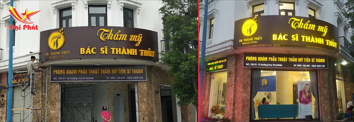Thi công biển hiệu Thẩm mỹ Bác Sĩ Thành Thủy Hải Phòng